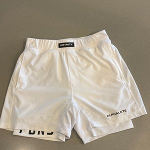 Alphalete Infinity White Me’s shorts size Medium